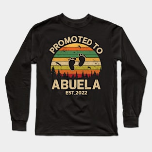 Promoted To Abuela Est 2022 Pregnancy Announcement Vintage Long Sleeve T-Shirt